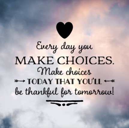 As we get closer to the end of the game, our daily choices are more important than ever.Keep working