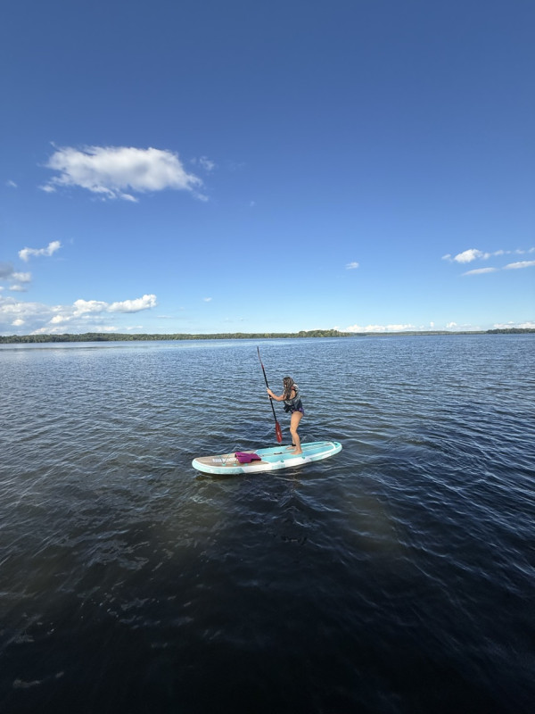 Absolutely gorgeous day to take the paddle board I won out (of course just got pics of my kids on it