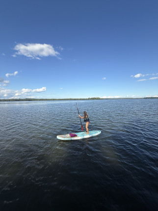 Absolutely gorgeous day to take the paddle board I won out (of course just got pics of my kids on it