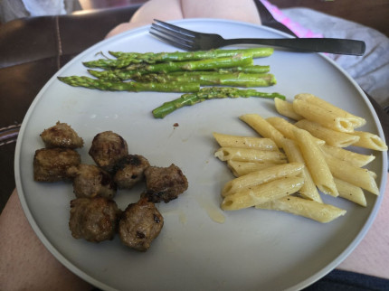 Last night's dinner. Trying to incorporate healthy eating and portion control. I had already eaten s