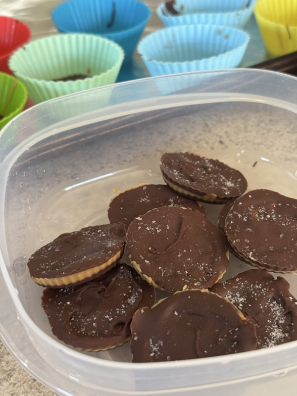 I made home made Reese’s! They’re soo much better than the processed ones. So easy to make ☺