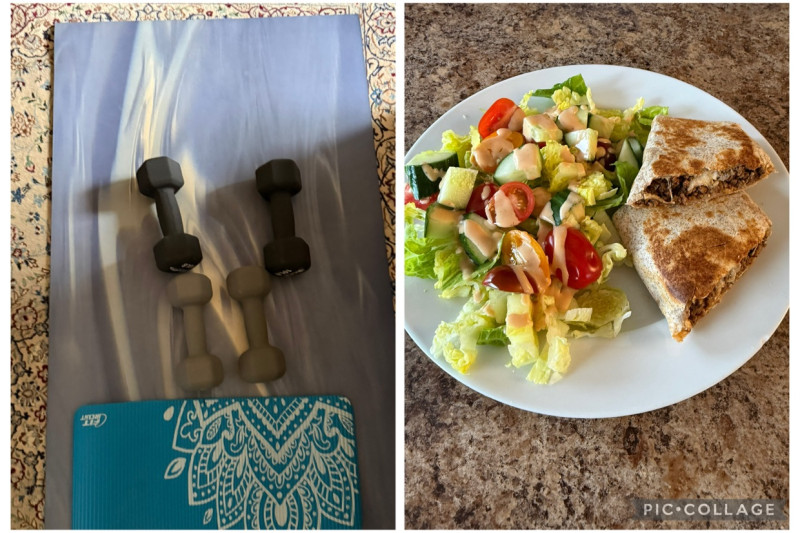 This workout made me so hungry , had my meal at 10:45 :)