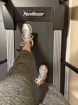 It’s a rainy day and I am alone with the kids . Treadmill it is