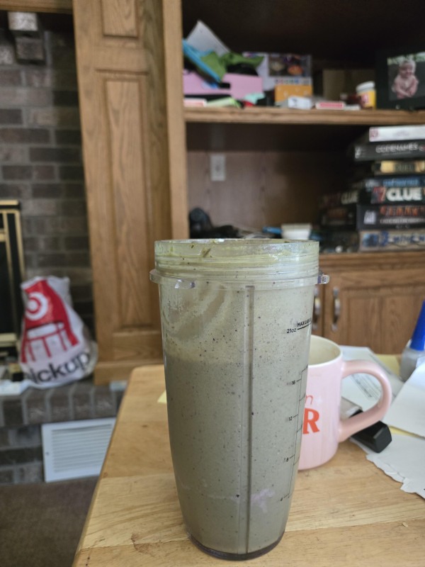 done and attached is my favorite way to get at least 3 veggies a day, fruit and veggie smoothie!