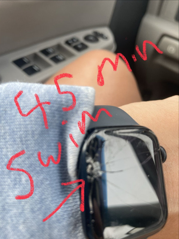 45 min swim - I cracked my watch so I can’t track properly.
