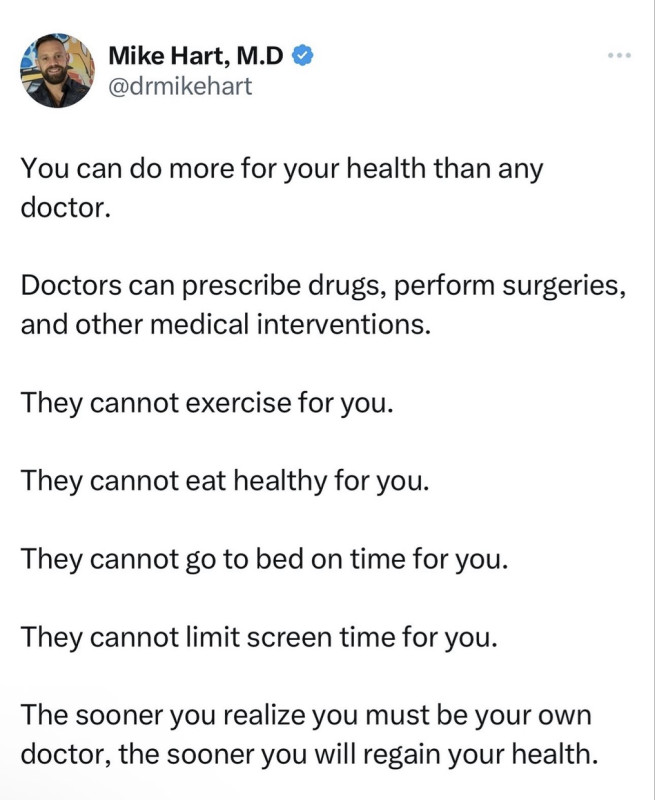 Agree! Your health is your responsibility.