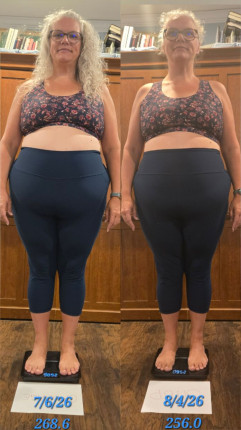 I did it!!! I met my goal and won the challenge! It's not a dramatic difference, but I can see small