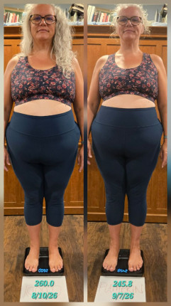 Didn't get a chance to post yesterday, but I met my goal! Not a huge difference, but I can see the s