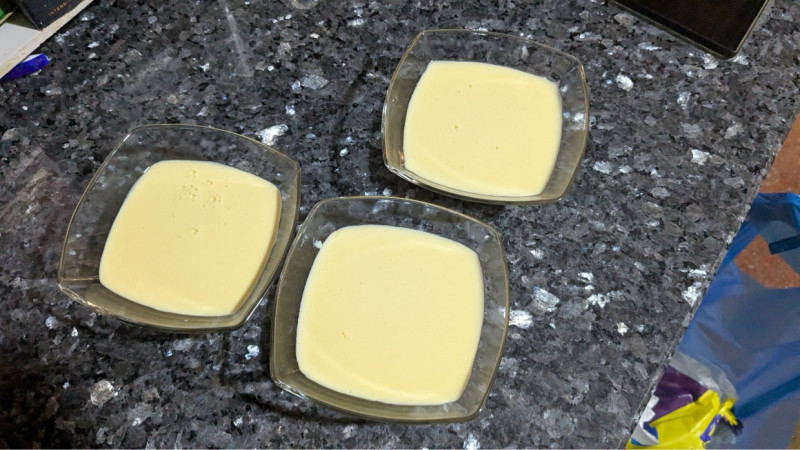 Made protein flan from a box. The ingredients seemed pretty simple so I’m fairly sure I can make it