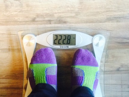 I'm working extra hard to get down to 220 for my diet bet that ends Mon. Even if i don't make it, it