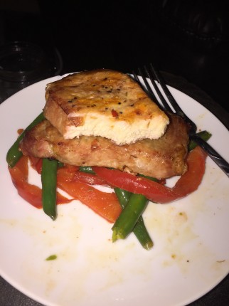 I tried making some spicy smoked pork chops with sautéed sweet red peppers and green beans. I don't