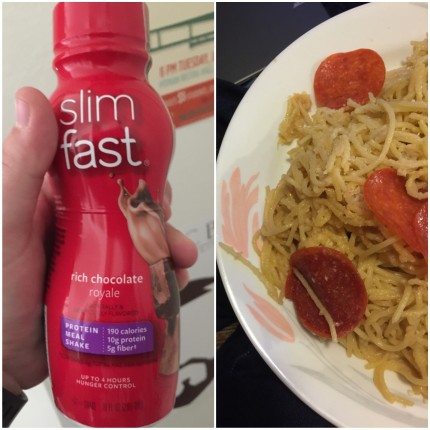 SF for breakfast and lunch, pasta for dinner! Guilty pleasure. :)