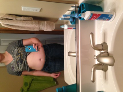 Ok so here is my before photo highlighting my muffin top!And something is wrong with the photo thing