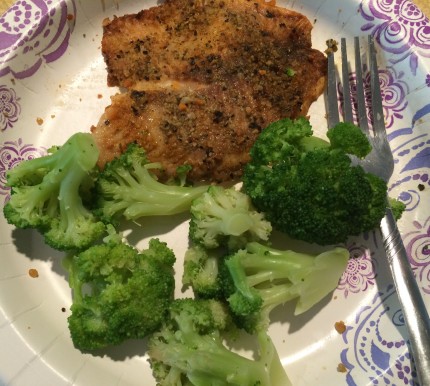 #dailychallengeCHAMP lunch was baked tilapia with Mrs. Dash/ginger and sprinkled with olive oil. Ste