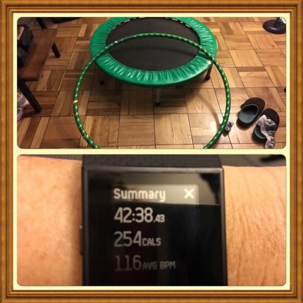 Amazing what you can do with a mini tramp and hula hoop while watching Biggest Loser. Abs are gonna