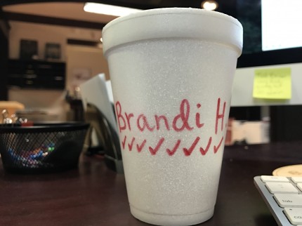 Been working A LOT on drinking water. Got 64 oz. in at work today before 5pm! :-)