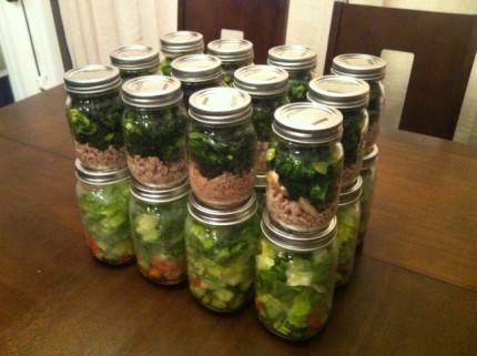 6 days of food (lunch and dinner) prepared, weighed, and vacuum sealed