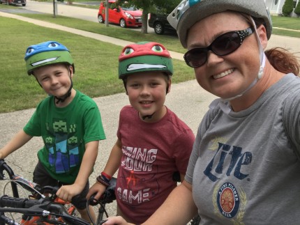 My boys and I went on a 2 mile bike ride to their favorite park. We played (hard) there for nearly a